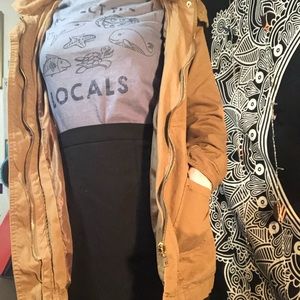 Tan fitted jacket with hood